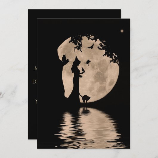 Prachtige Samhain Blessing met heks en dieren (Voorkant / Achterkant)