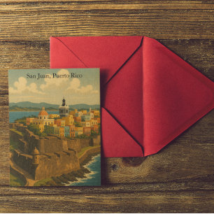 Prachtige San Juan Puerto Rico Retro Art Briefkaart