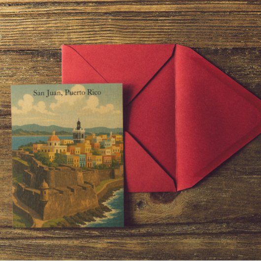 Prachtige San Juan Puerto Rico Retro Art Briefkaart
