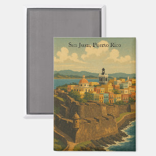 Prachtige San Juan Puerto Rico Retro Art Magneet