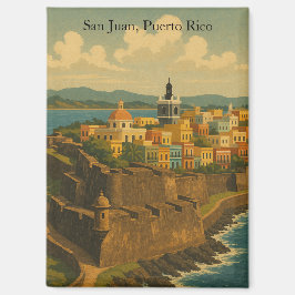 Prachtige San Juan Puerto Rico Retro Art Magneet
