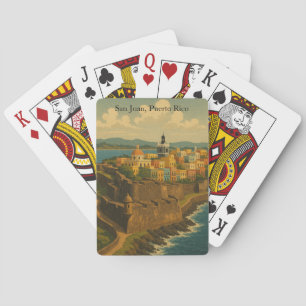 Prachtige San Juan Puerto Rico Retro Art Pokerkaarten