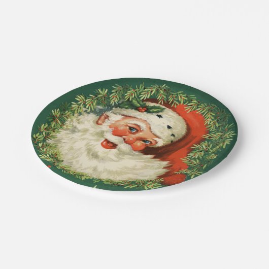 Prachtige  Santa Claus Afbeelding Papieren Bordje (Gekanteld)