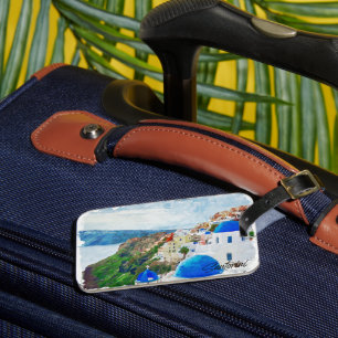 Prachtige Santorini Griekenland landschap reizen Bagagelabel