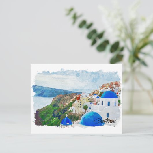 Prachtige Santorini Griekenland landschap reizen Briefkaart (Staand voorkant)
