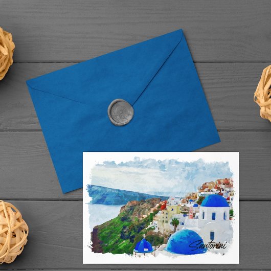 Prachtige Santorini Griekenland landschap reizen Briefkaart