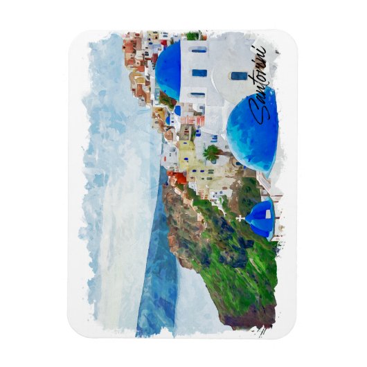 Prachtige Santorini Griekenland landschap reizen Magneet (Verticaal)