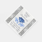 Prachtige Sapphire 65th Wedding Jubileum servetten (Hoek)