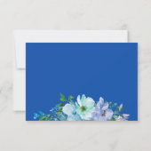 Prachtige Sapphire Blue Floral Chic Bruiloft RSVP (Achterkant)