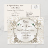 Prachtige Save Our Date  kleuren, tekst Aankondigingskaart (Voorkant / Achterkant)