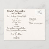 Prachtige Save Our Date  kleuren, tekst Aankondigingskaart (Achterkant)