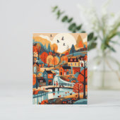 Prachtige Scandi Village Art Briefkaart (Staand voorkant)