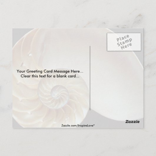 Prachtige schelp van Nautilus Briefkaart (Achterkant)