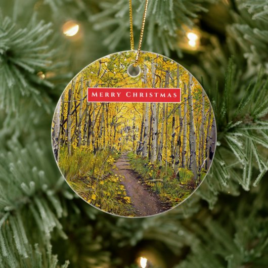 Prachtige Schilderachtig Aspen Tree Grove Keramisch Ornament (Boom)