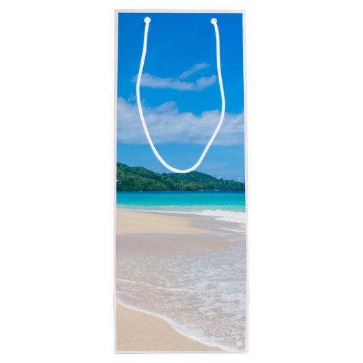 Prachtige, Schilderachtig strand op tropische best Wijn Cadeautas (Achterkant)