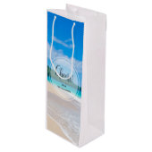 Prachtige, Schilderachtig strand op tropische best Wijn Cadeautas (Voorkant Gekanteld)