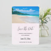Prachtige Schilderachtig tropische bestemming Save The Date (Staand voorkant)