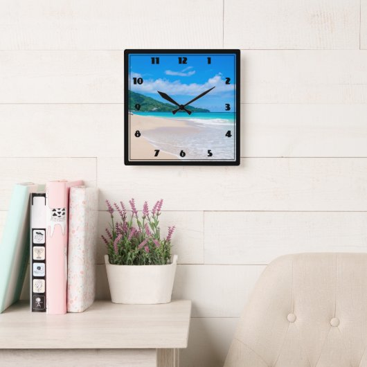 Prachtige Schilderachtig tropische bestemming Vierkante Klok (Leeskamer)
