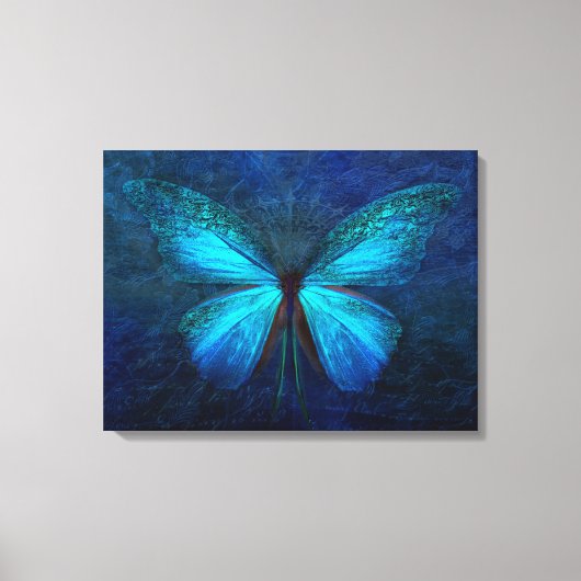 Prachtige schilderijen van blauwe vlinder canvas afdruk (Voorkant)