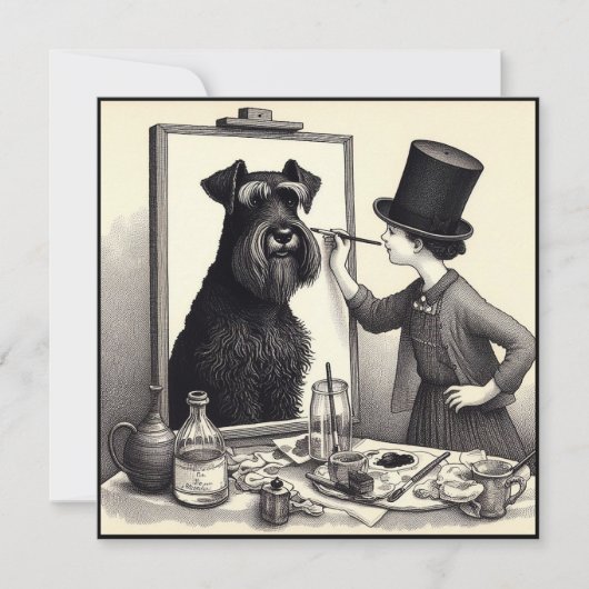 Prachtige Schnauzer Afbeelding Notecard Notitiekaartje (Voorkant)