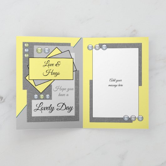 Prachtige schoondochter verjaardag geel grijs kaart (Binnen)