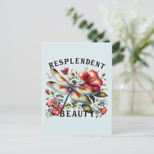 Prachtige schoonheid - artistieke libel briefkaart (Staand voorkant)