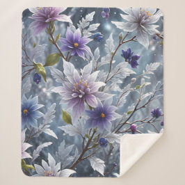 Prachtige schoonheid van ijzige winterbloei sherpa deken