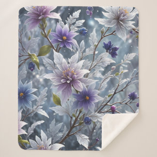 Prachtige schoonheid van ijzige winterbloei sherpa deken