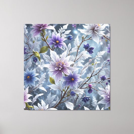 Prachtige schoonheid van ijzige winterbloei uitger canvas afdruk (Voorkant)