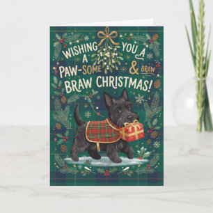 Prachtige Schotse Terriër Kerstkaart Kaart