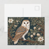 Prachtige schuur uil William Morris geïnspireerd Briefkaart (Voorkant / Achterkant)