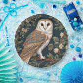 Prachtige schuur uil William Morris geïnspireerd Papieren Bordje (Feest)