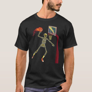 Prachtige Score Skelet Schot Basketbal Halloween T-shirt