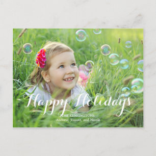 Prachtige Script Holiday-fotokaart Feestdagenkaart