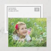 Prachtige Script Holiday-fotokaart Feestdagenkaart (Voorkant / Achterkant)