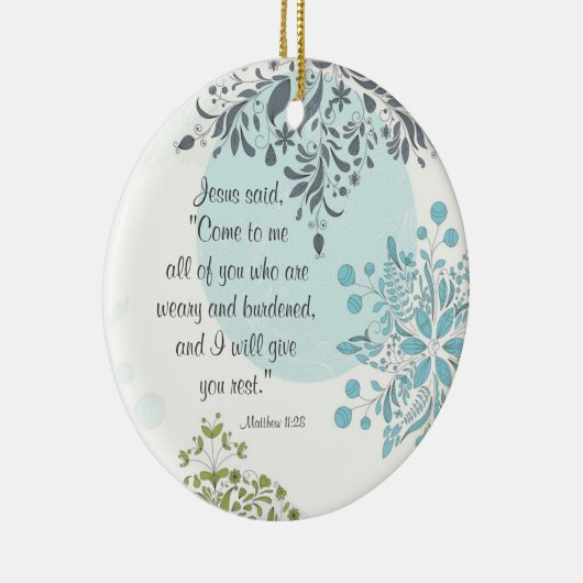 Prachtige scripts Matthew 11:28 Aangepast Ornament (Rechts)
