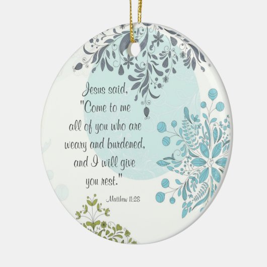 Prachtige scripts Matthew 11:28 Aangepast Ornament (Links)