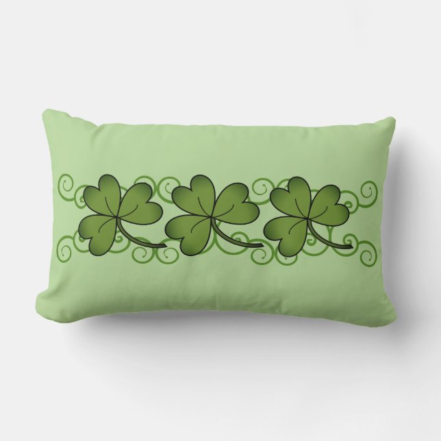 Prachtige Scroll & Shamrock Lumbar Pillow Kussen (Voorkant)