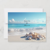 Prachtige Seashells Starfish Beach bruiloft Kaart (Achterkant)