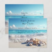 Prachtige Seashells Starfish Beach bruiloft Kaart (Voorkant / Achterkant)