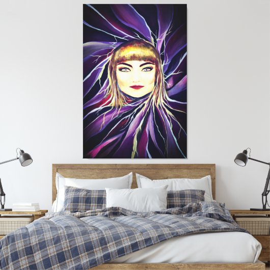 Prachtige sensual Mysterious Vrouw Pop Artwork Canvas Afdruk (Insitu (Slaapkamer))