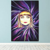 Prachtige sensual Mysterious Vrouw Pop Artwork Canvas Afdruk (Insitu (Houten vloer))