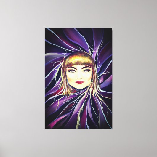 Prachtige sensual Mysterious Vrouw Pop Artwork Canvas Afdruk (Voorkant)