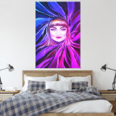 Prachtige sensual Mysterious Vrouw Pop Artwork Canvas Afdruk (Insitu (Slaapkamer))