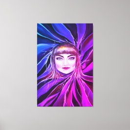Prachtige sensual Mysterious Vrouw Pop Artwork Canvas Afdruk