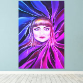 Prachtige sensual Mysterious Vrouw Pop Artwork Canvas Afdruk (Insitu (Houten vloer))