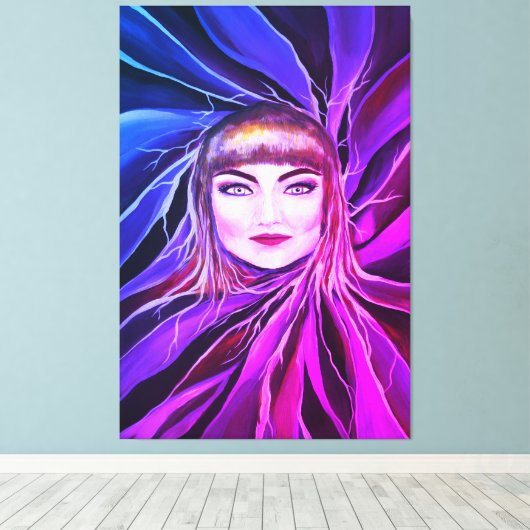 Prachtige sensual Mysterious Vrouw Pop Artwork Canvas Afdruk (Insitu (Houten vloer))