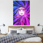 Prachtige sensual Mysterious Vrouw Pop Artwork Canvas Afdruk (Insitu (Slaapkamer))