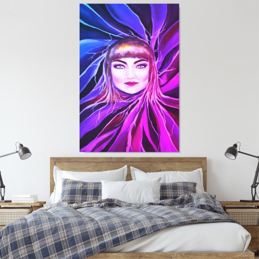 Prachtige sensual Mysterious Vrouw Pop Artwork Canvas Afdruk (Insitu (Slaapkamer))