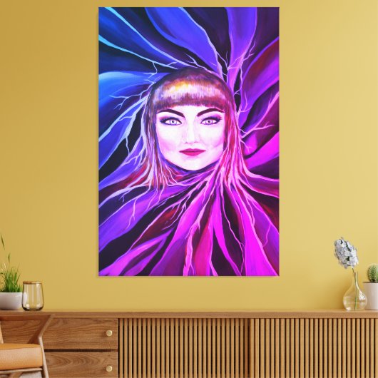 Prachtige sensual Mysterious Vrouw Pop Artwork Canvas Afdruk (Insitu (Woonkamer))